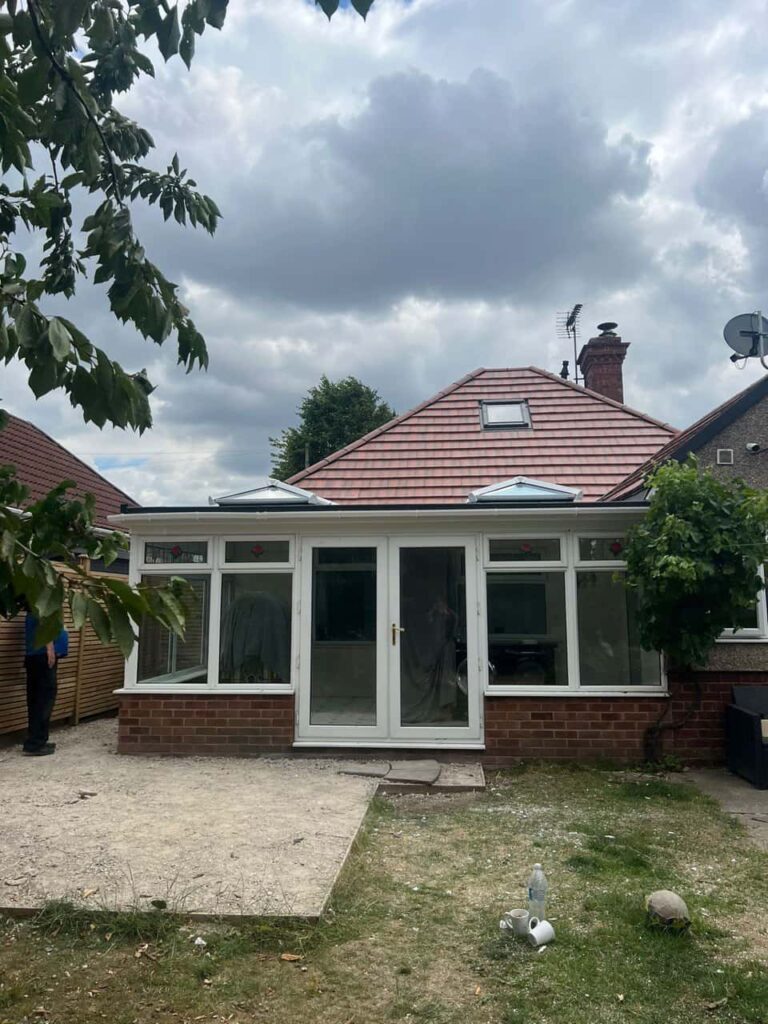 This is a photo of a hipped roof on a bungalow that has just had roof repairs carried out. Works carried out by LJ Roofing Bradford on Avon